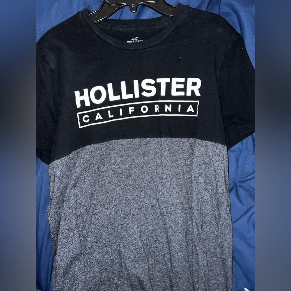 Hollister ombré black & grey soft graphic T-shirt